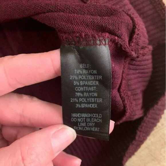 Lulus womens wine maroon oversized long sleeve v-neck tunic top -XS - Picture 6 of 7